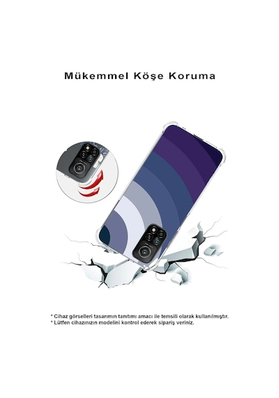 Huawei P20 Lite Uyumlu Köşe Korumalı Renk Cümbüşü E Tasarımlı Şeffaf Silikon Kılıf