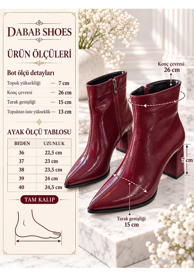Dabab Shoes Yona Kadın Bordo Kırışık Rugan Sivri Burun Ön Dikiş Detaylı Fermuarlı İçi Sıcak Astarlı 7 Cm Kalın Topuklu Bot Bootie Dabab Shoes Yona Kadın Bordo Kırışık Rugan Sivri Burun Ön Dikiş Detaylı Fermuarlı İçi Sıcak Astarlı 7 Cm Kalın Topuklu Bot Bootie