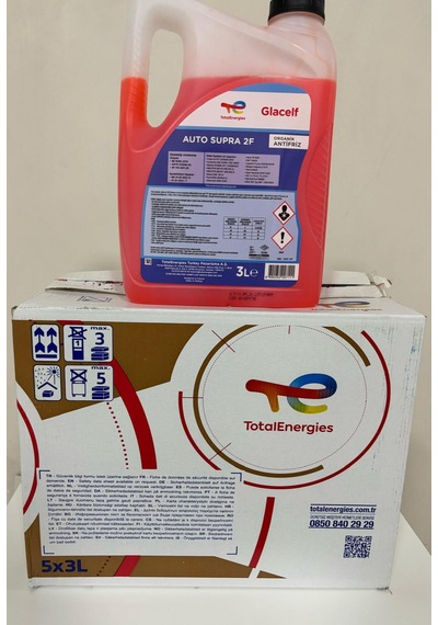 Total Glacelf 2 F Supra Organik Kırmızı Antifriz 3 Lt X 5 Adet