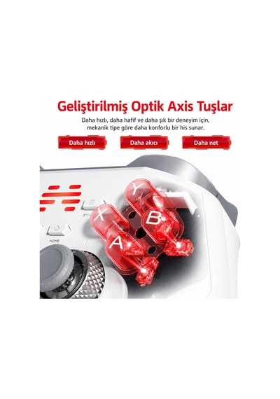 Kp40 Tmr Kablosuz Beyaz Gamepad 2.4g, Bluetooth, Kablolu