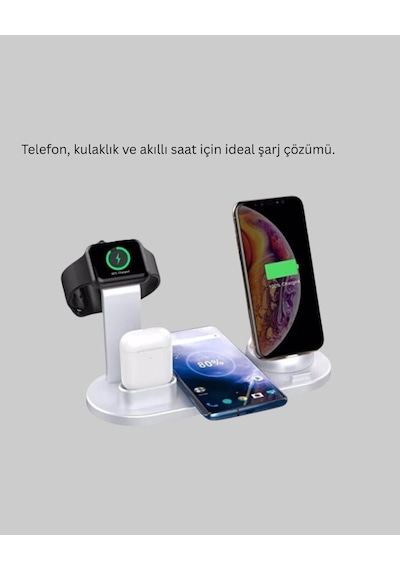Modern Tasarımlı Çok Fonksiyonlu Kablosuz Şarj Standı 87287299