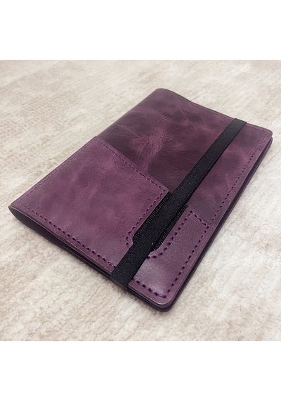 Bilikolik Hakiki Deri A5 Defter Kılıfı, El Yapımı, Telefon Cepli Ajanda Organizer, Defter Ve Kalem Dahil Mor