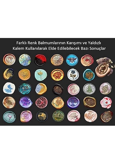 Mektup Damga Mühürü Elegant Rose + 30 Mühür Mumu + Eritme Kaşığı Genel
