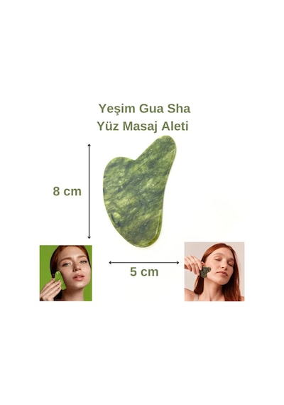 Yıldız Doğal Taş Sertifikalı Yeşim Gua Sha Doğal Taş Masaj Aleti