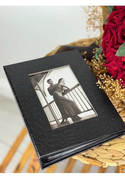 Rabsev 10x15cm 200 Fotoğraf Kapasiteli Lüks Pencereli Deri Fotoğraf Albümü LPP46200-S