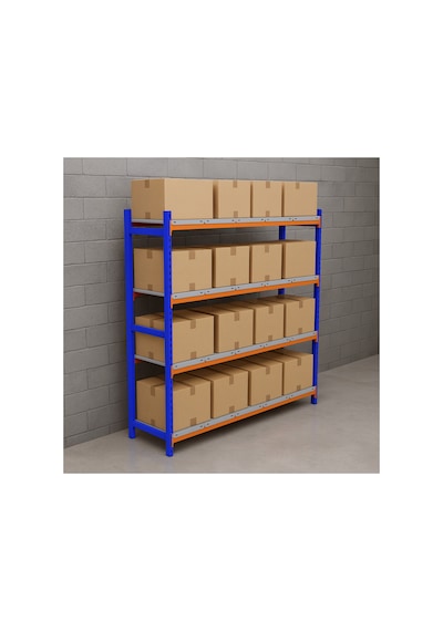 4 Katlı Depo Rafı 50x120x200 Cm Hafif Rack Raf 300-350 Kg Taşıma Kapasiteli Gri