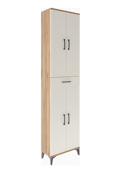 Arges Dolap 5 Raflı Tek Çekmeceli 4 Kapaklı 60x30x243 Çam-aytaşı Çam