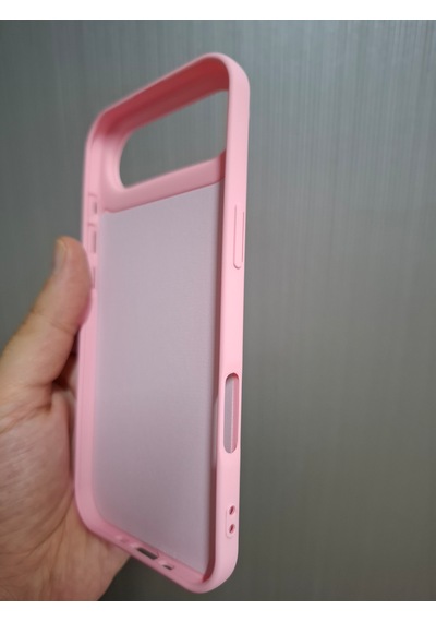 Apple Uyumlu iPhone 17 Air Logolu İçi Kadife Silikon Lansman Kılıf Pembe