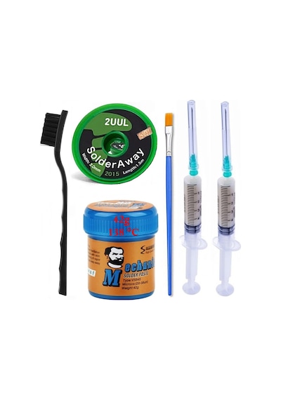 Mechanic Krem Lehim Solder Paste 42 Gr 138c Flux, 2uul 2015 Lehim Emme Temizleme Teli 2,0 Mm Lehim St15