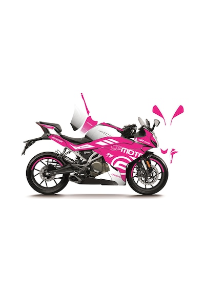 Cfmoto 250sr "pembe - Beyaz" Racıng Model Parçalı Motosıklet Kaplama Stıcker Etıket Modelı