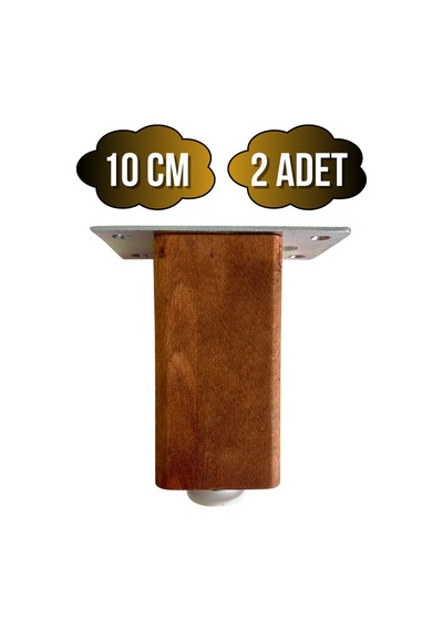 Kale Ayarlı Ahşap Ayak Mobilya Masa Ve Dolap Ayağı Ceviz Kayın/gürgen Ağacı 10cm 2 Adet Ceviz