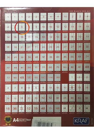 KRAF LASER ETIKET 2374 105x74 (8x100=800)