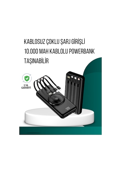 Kompakt Tasarım, Güçlü Performans - 10000mah Kablosuz Powerbank Çok Renkli