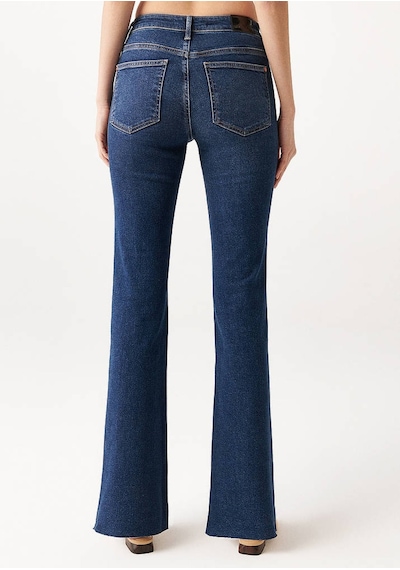 Marıa Dark Blue Gold Denim Mavi