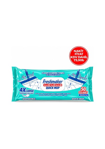 Freshmaker Klasik Mop Islak Havlu 50 Yaprak 4xl 20x34.5 Cm- 6'li Paket Tekli