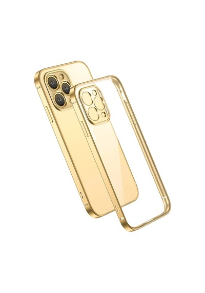 İphone 13 Pro Max Renkli Kenar Şeffaf Kılıf Kamera Korumalı Silikon Kılıf- 5775