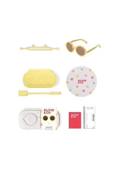 Olivio&co Classic Round Toddler Güneş Gözlüğü - Citrus Yellow Çok Renkli