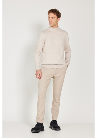 AC&Co / Altınyıldız Classics Erkek Bej Melanj Standart Fit Normal Kesim Yarım Balıkçı Yaka Triko Kazak Bej Melanj AC&Co / Altınyıldız Classics Erkek Bej Melanj Standart Fit Normal Kesim Yarım Balıkçı Yaka Triko Kazak Bej Melanj
