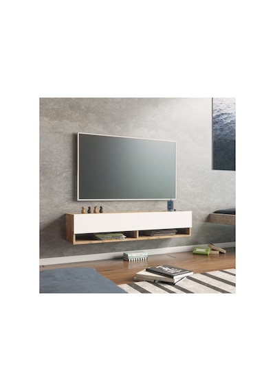 Mdf Colmar Tv Ünitesi Beyaz - Safir Meşe Mdf Colmar Tv Ünitesi Beyaz - Safir Meşe