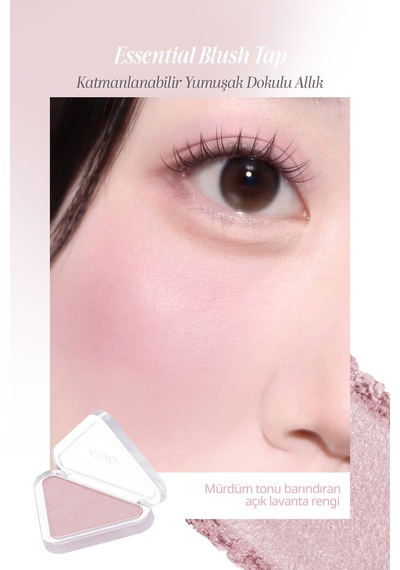 Katmanlanabilir Yumuşak Dokulu Kadife Bitişli Allık Clıo Essential Blush Tap M105 Mauve Lavender