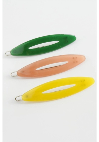 Oval Klipsli Toka Yeşil