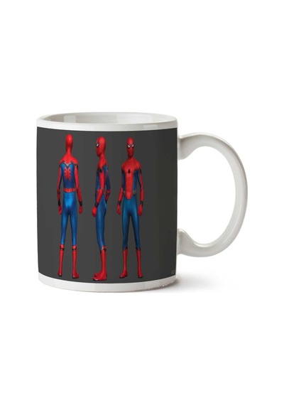 Spiderway Örümcek Adam Kostüm İki Tarafı Baskılı Kupa Bardak