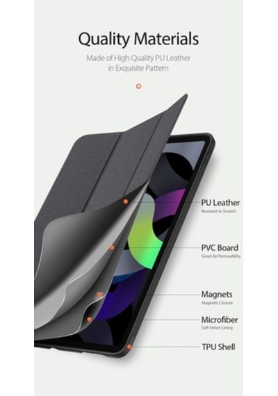 Duxweel Apple Uyumlu iPad Air 4. Nesil Kılıf 10.9" Lüx Deri Kılıf