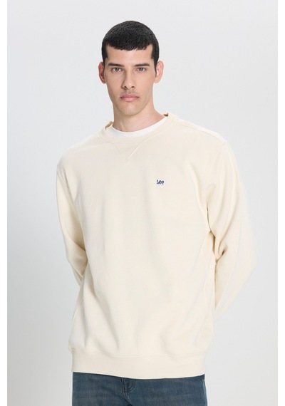 Lee %100 Pamuk Bisiklet Yaka Erkek Sweatshirt L81ıry102 Ekru