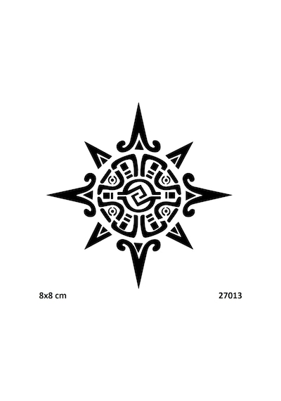 Airbrush Tattoo Sembolik Pusula Yapışkanlı Stencil Süsleme Ve Boyama Kalıbı