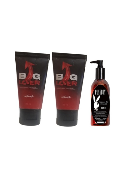 Big Lover Erkeklere Özel 50 Ml Jel 50 Ml Maximum Strength Hardening Gel For Men 2 Adet + Playboy 120 Ml Masaj Yağı