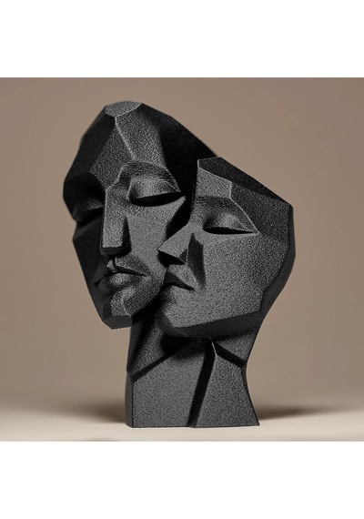 Modern Dekoratif Yüz Heykeli - Soyut Sanat Tasarımlı Biblo