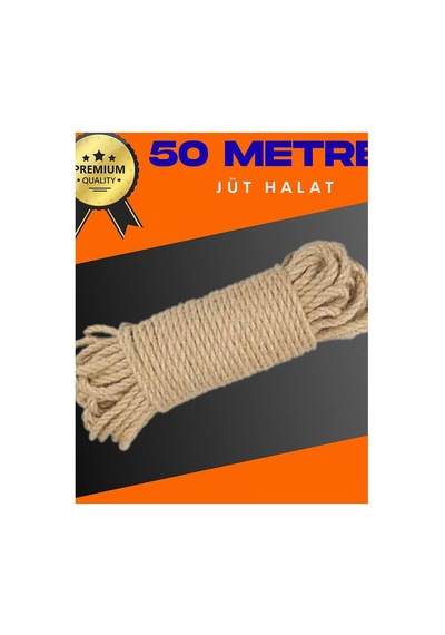 4 Mm 50 Metre Jüt Halat Dekoratif Hasır İp Urgan Süs Evimdeyokyok