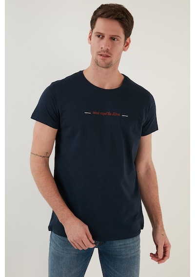Buratti Pamuklu Slim Fit Bisiklet Yaka Erkek T Shirt 541Wind Lacivert Buratti Pamuklu Slim Fit Bisiklet Yaka Erkek T Shirt 541Wind Lacivert