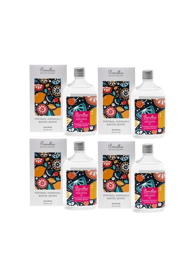 Pomellos 80 Derece Portakal Karnavalı & Akide Şekeri Kolonya Cam Şişe 250 ML x 4