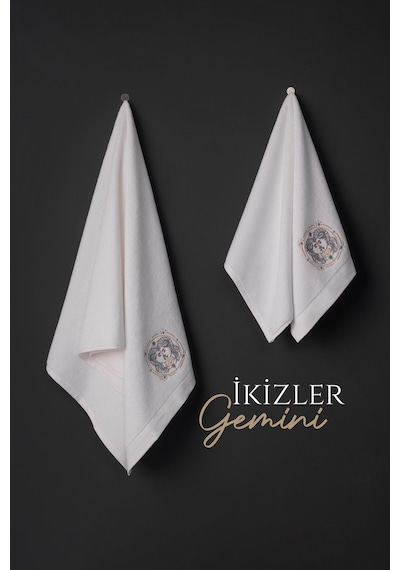 Varol %100 Microcotton Üst Kalite Havlu Seti Burç Nakışlı İkizler-standart İkizler Diğer