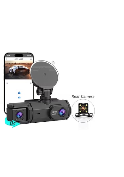 3 Kameralı 1080p Hd Araç İçi Kayıt Cihazı Gece Görüş, Geri Görüş, Lcd Ekran, G-sensör, Lcd Ekran
