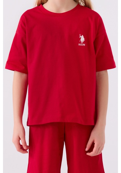 U.S. Polo Assn. U.s. Polo Assn Kız Çocuk Kırmızı Bermuda Takım 5274-43838 Kırmızı