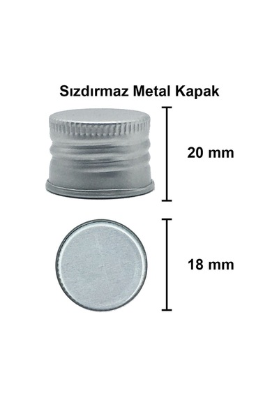 100 Ml Şeffaf Piramit Sosluk Metal Gümüş Kapaklı 100 Cc Kavisli Cam Şişe 1 Adet Gümüş Diğer