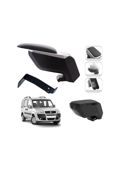 Mis Paket Fiat Doblo 2001-2012 Delmesiz Çelik Ayaklı Kolçak + Askılı Koku + Micro Fiber Bez + Torpido Süngeri