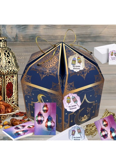 Hoş Geldin Ramazan Yazılı Sticker, Fener Temalı Hediye, Ambalaj Paketleme Etiketi, 3.5x3 Cm, 32 Adet Çok Renkli