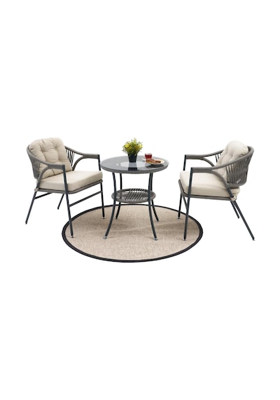 Home Damla Bahçe Bistro Masa Takımı - Antrasit - 70x70x73 Cm Diğer
