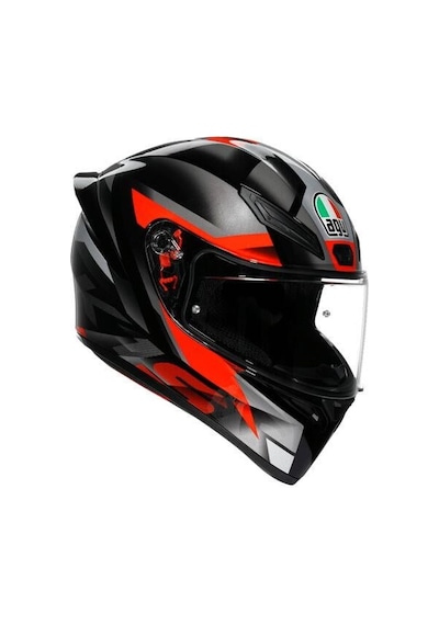 Agv K1 S Fastlap Siyah Gri Kırmızı Kapalı   Motosiklet Kaskı.