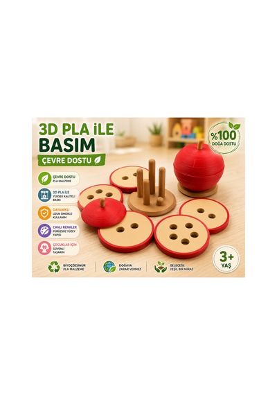 3d Elma Montessori Eğitici Oyuncak Çocuklar İçin Eşleştirme Sıralama Ve Beceri Oyunu Pla