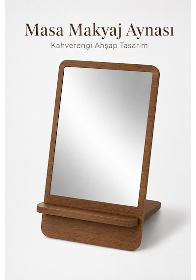 Masa Makyaj Aynası Kahverengi - Kahverengi