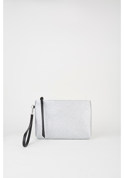 Vivaq Kadın Bellis Simli Gümüş Astarlı Suni Deri Bilek Askılı Portföy El Ve Clutch Çanta
