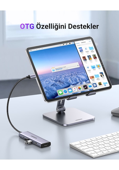 Ugreen Usb-c 4k/60hz Hdmı 3 Usb 3.0 100w Pd Güç Girişi Çoklayıcı Hub Adaptör, 15597