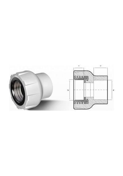 Ege Yıldız Pprc 40x1 1/4 Dişi Adaptör Gri