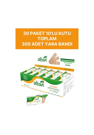 Bez Yara Bandı 30 Paket X 10 Lu Toplam 300 Adet İlk Yardım Bandı