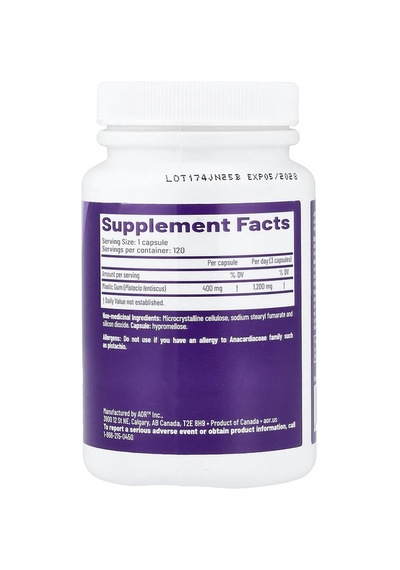 Advanced Orthomolecular Research Aor, Mastica Chios, 120 Capsules 400 Mg Per Capsule