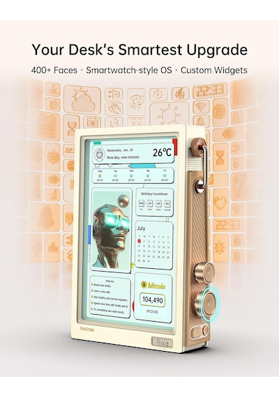 Times Frame-10.1 İnç Dijital Resim Çerçevesi Şeffaf Ips Akıllı Linux Os Rgbled Döner Düğme Wifi 64gb 400+saat Y Diğer